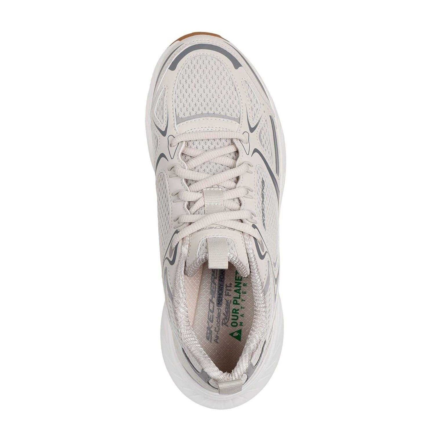 Natural - Side - Skechers Womens-Ladies Edgeride Silver Eclipse Trainers
