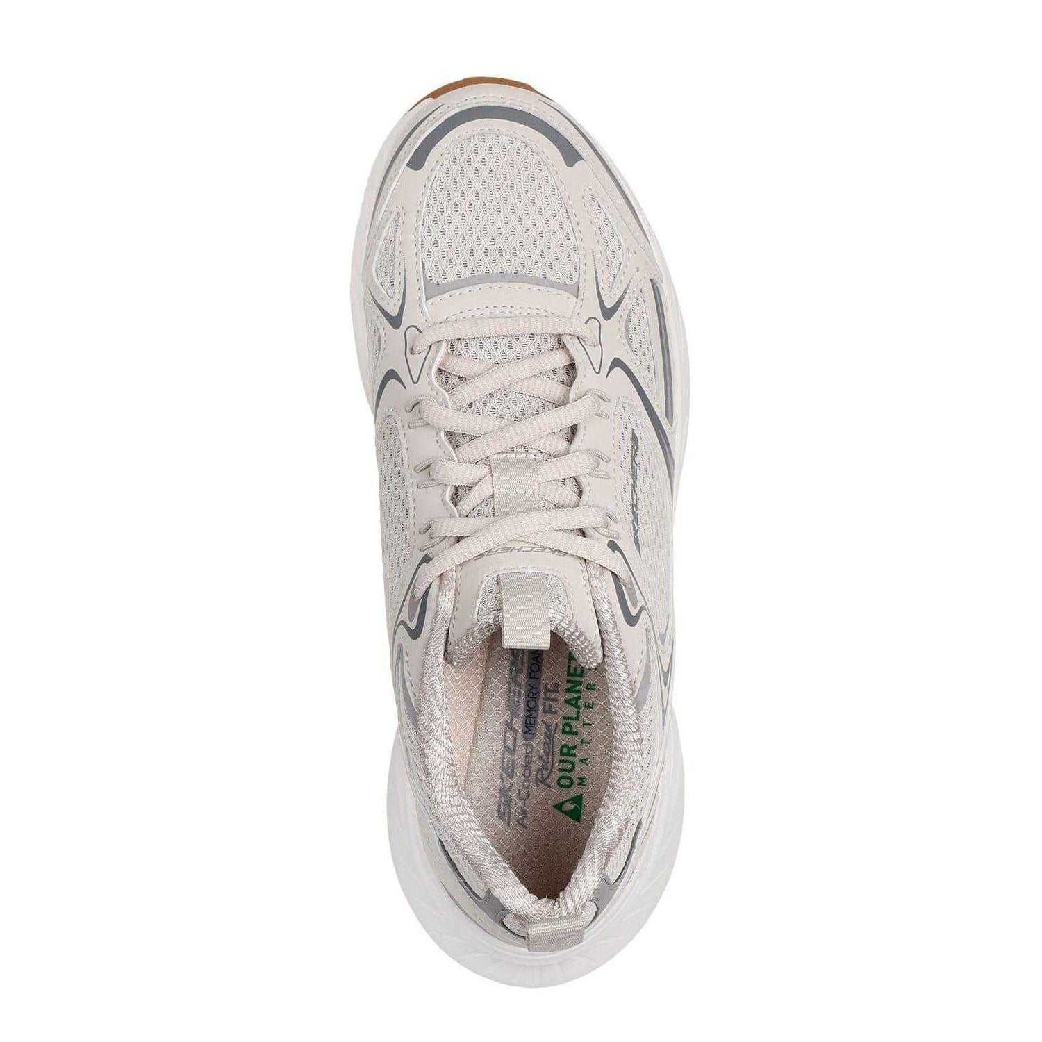 Natural - Side - Skechers Womens-Ladies Edgeride Silver Eclipse Trainers