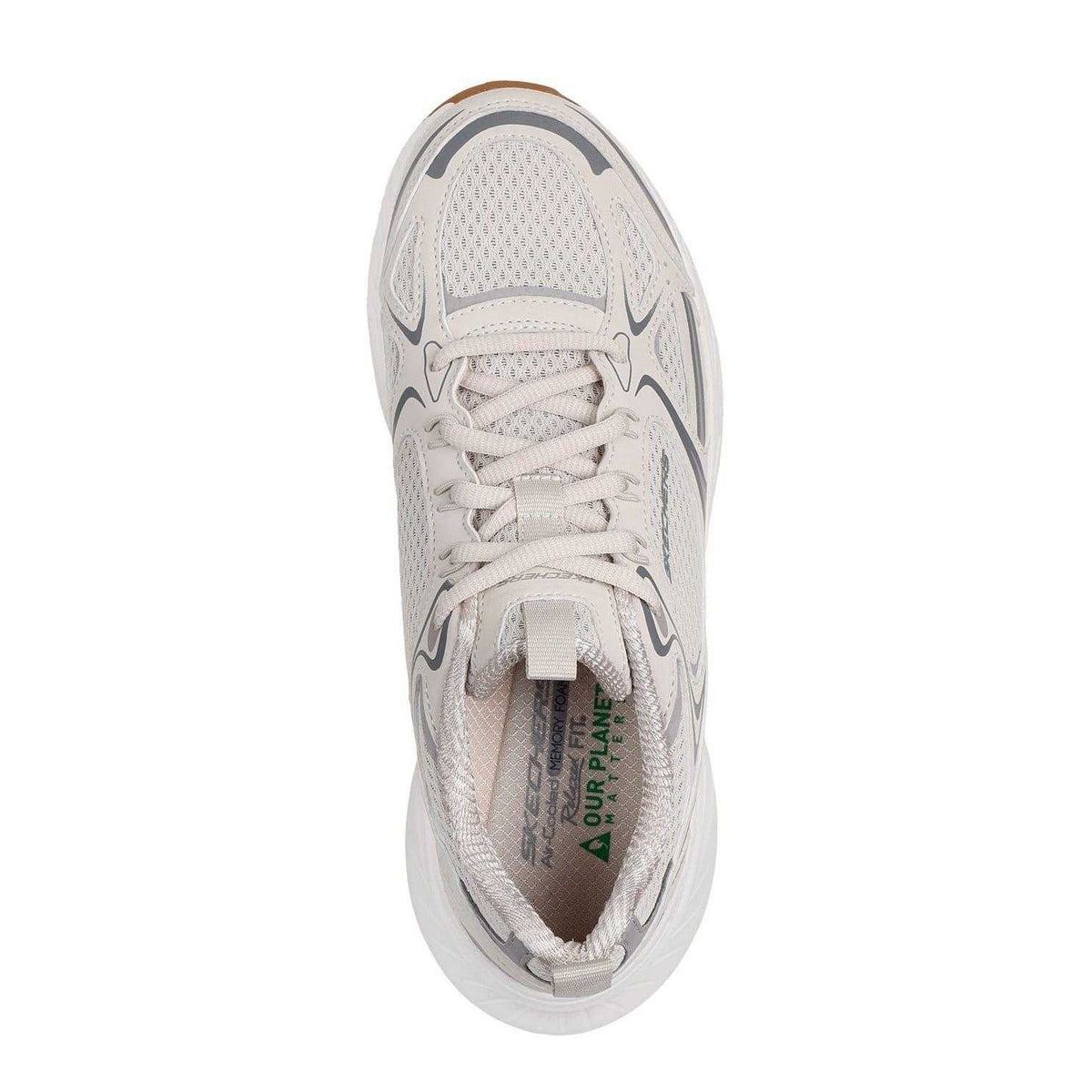 Natural - Side - Skechers Womens-Ladies Edgeride Silver Eclipse Trainers