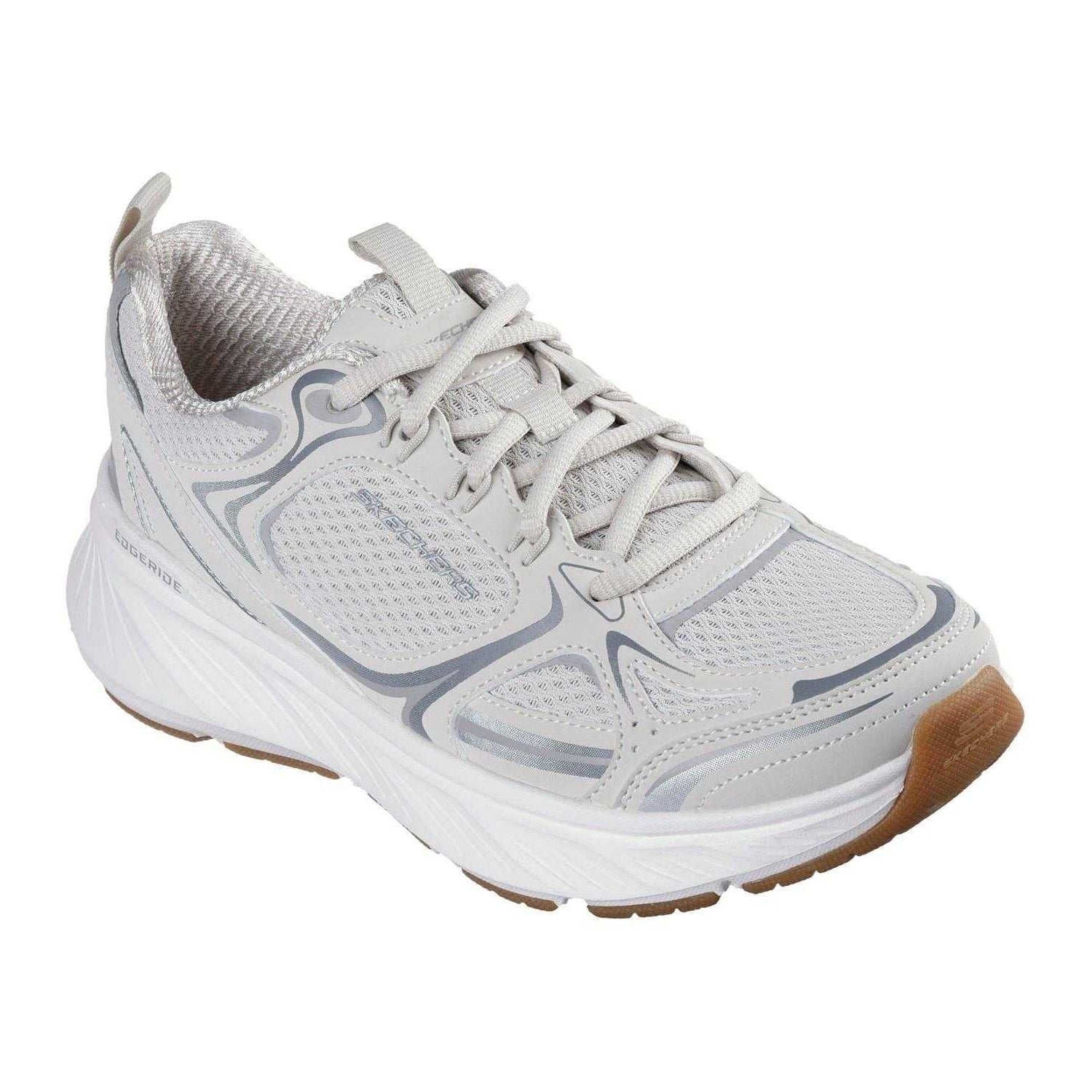 Natural - Pack Shot - Skechers Womens-Ladies Edgeride Silver Eclipse Trainers