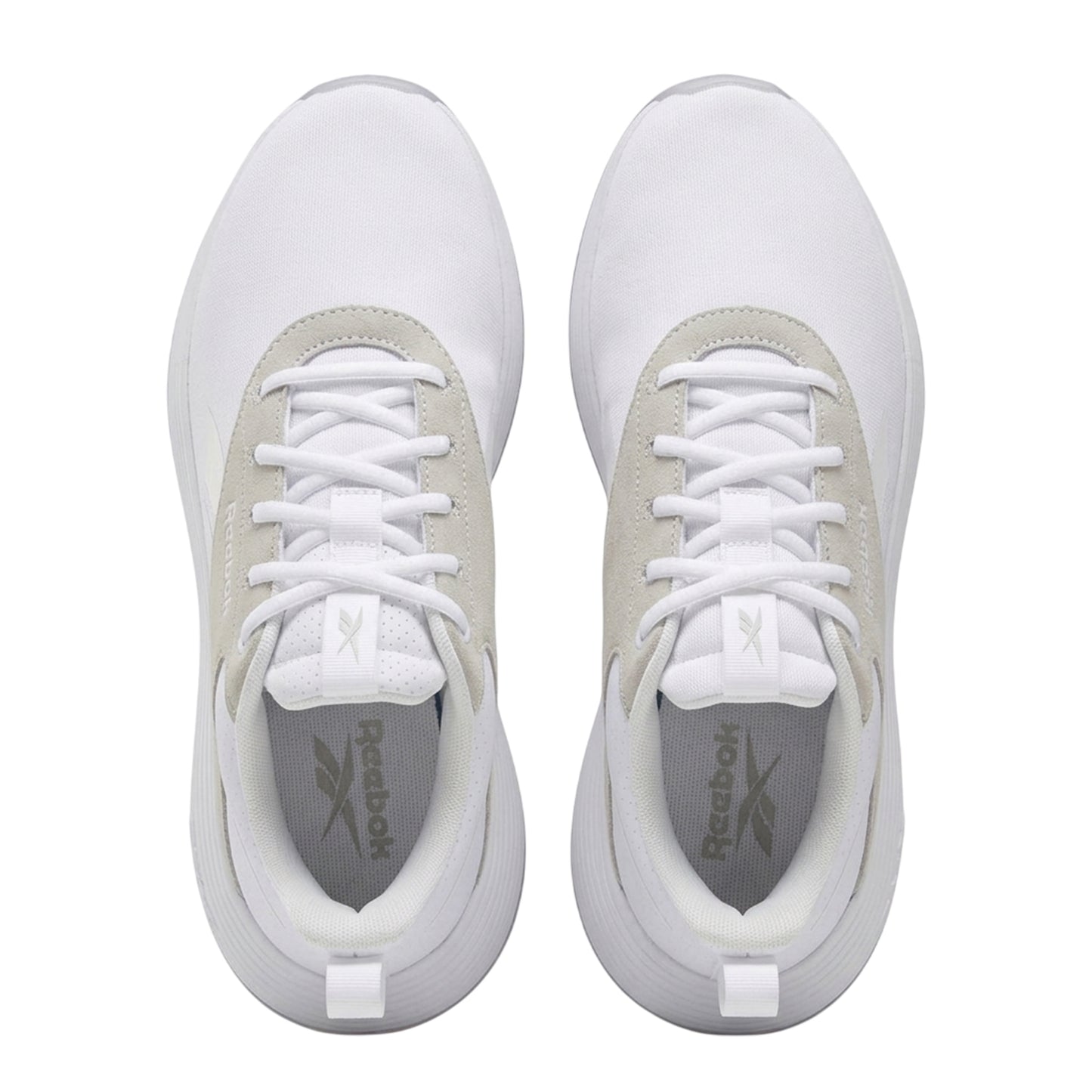 White - Back - Reebok Womens-Ladies Dmx Comfort Suede Panel Trainers