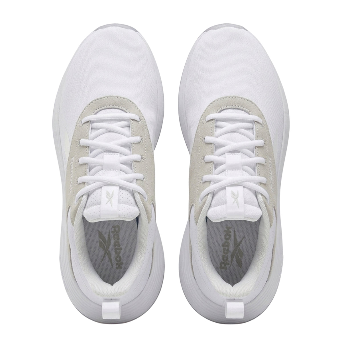 White - Back - Reebok Womens-Ladies Dmx Comfort Suede Panel Trainers