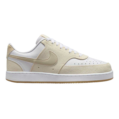 White-Beige - Front - Nike Womens-Ladies Court Vision Leather Trainers