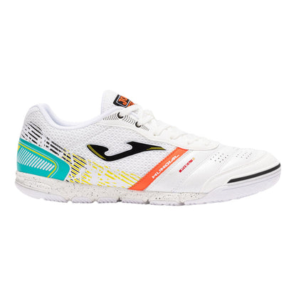 White-Blue - Front - Joma Mens Mundial Leather Indoor Football Trainers