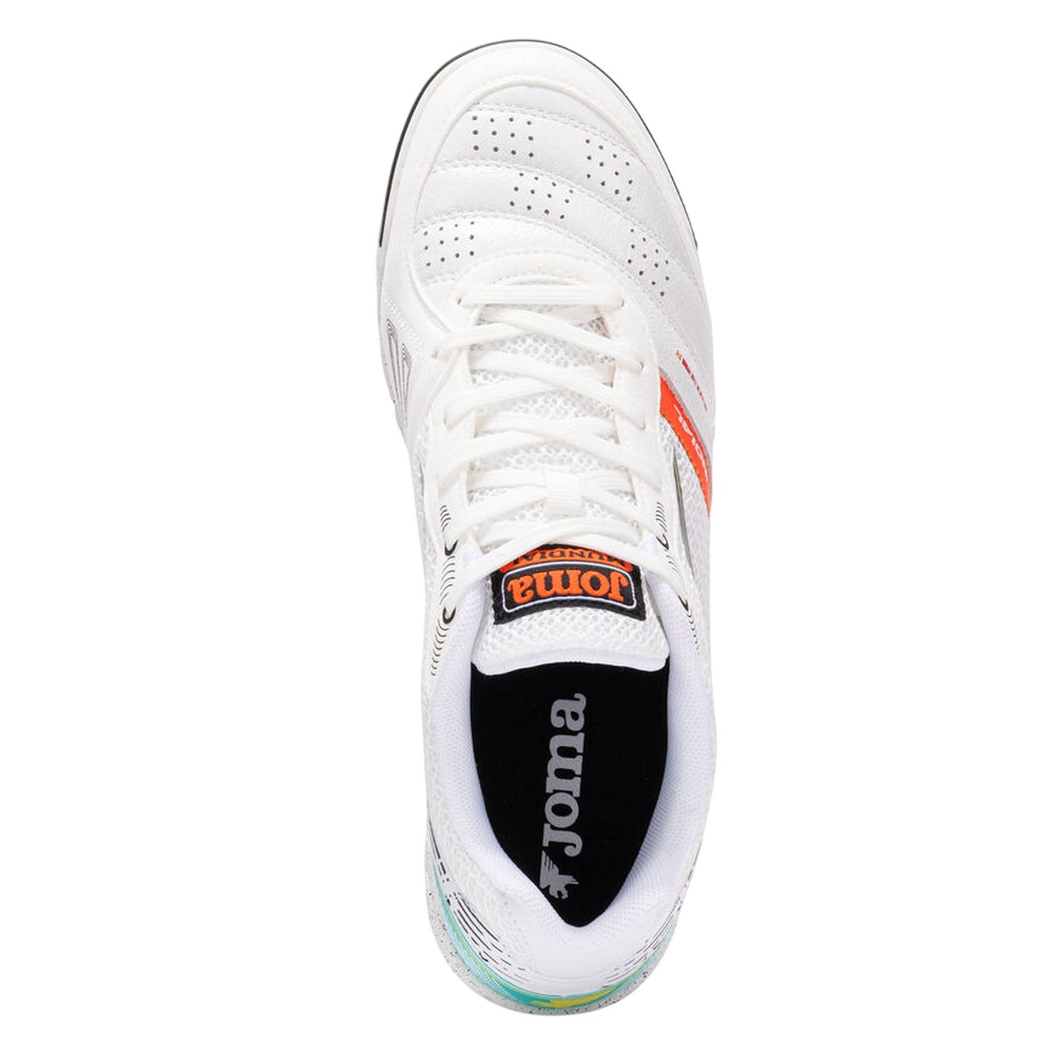 White-Blue - Side - Joma Mens Mundial Leather Indoor Football Trainers