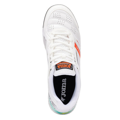 White-Blue - Side - Joma Mens Mundial Leather Indoor Football Trainers