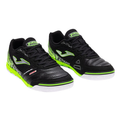 Black-Yellow - Pack Shot - Joma Mens Mundial Leather Indoor Football Trainers