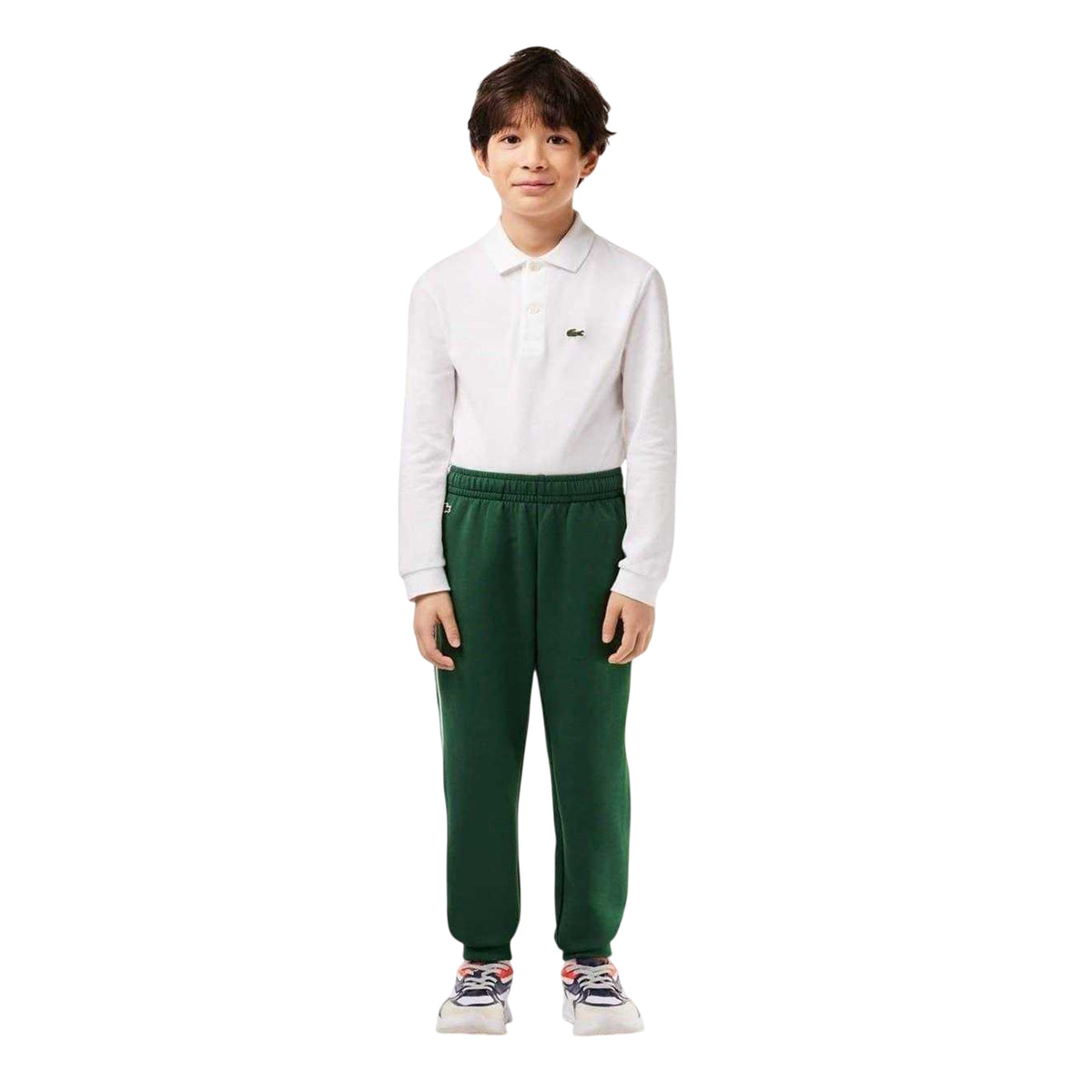 Green - Side - Lacoste Childrens-Kids Paris Pique Logo Joggers