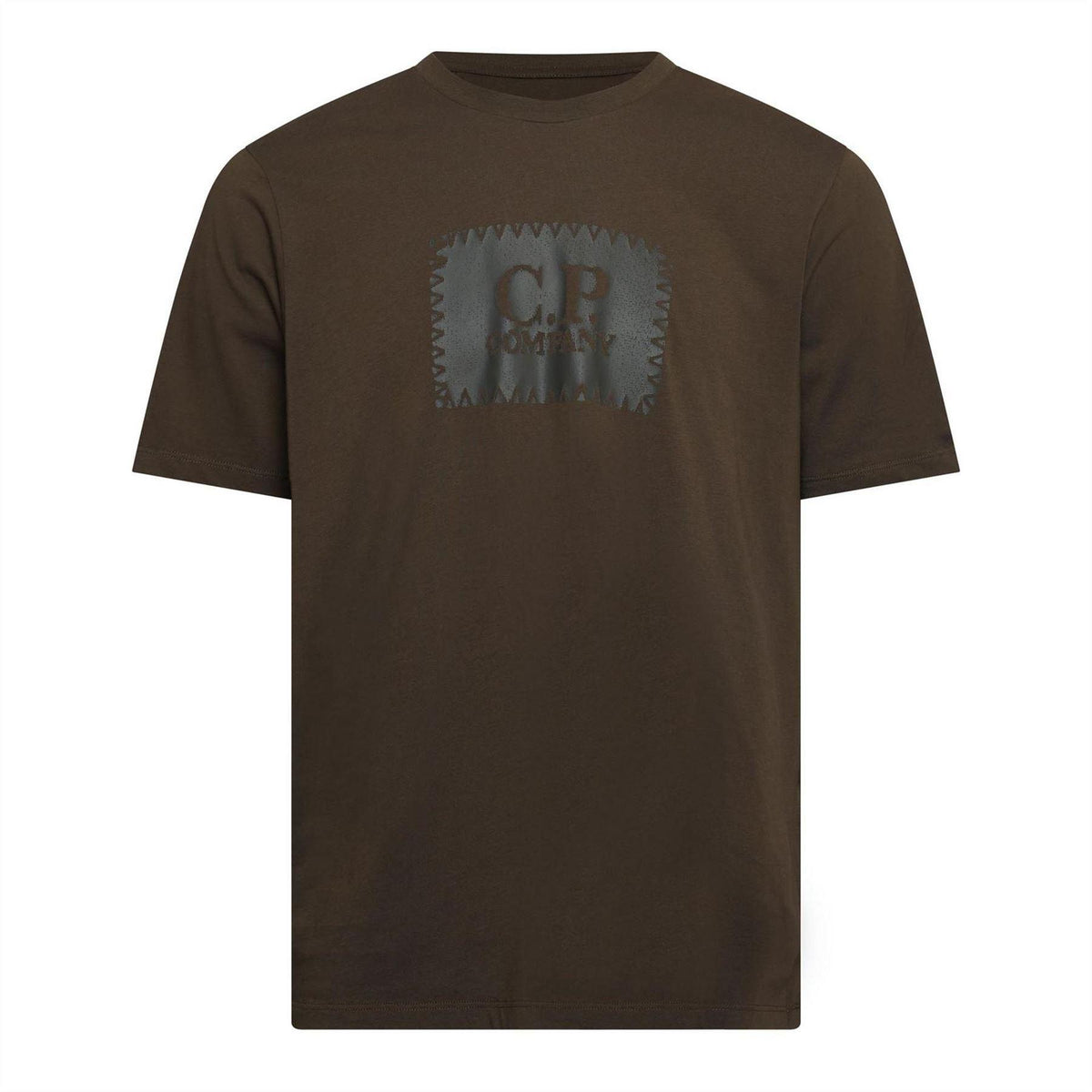 Green - Front - C.P. Company Mens Logo Jersey Short-Sleeved T-Shirt