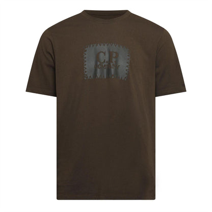 Green - Front - C.P. Company Mens Logo Jersey Short-Sleeved T-Shirt