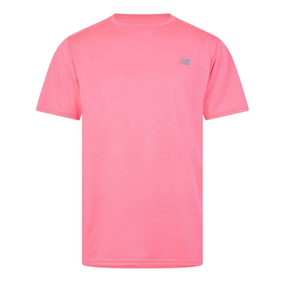 Neon Pink - Front - New Balance Mens Solid Regular T-Shirt