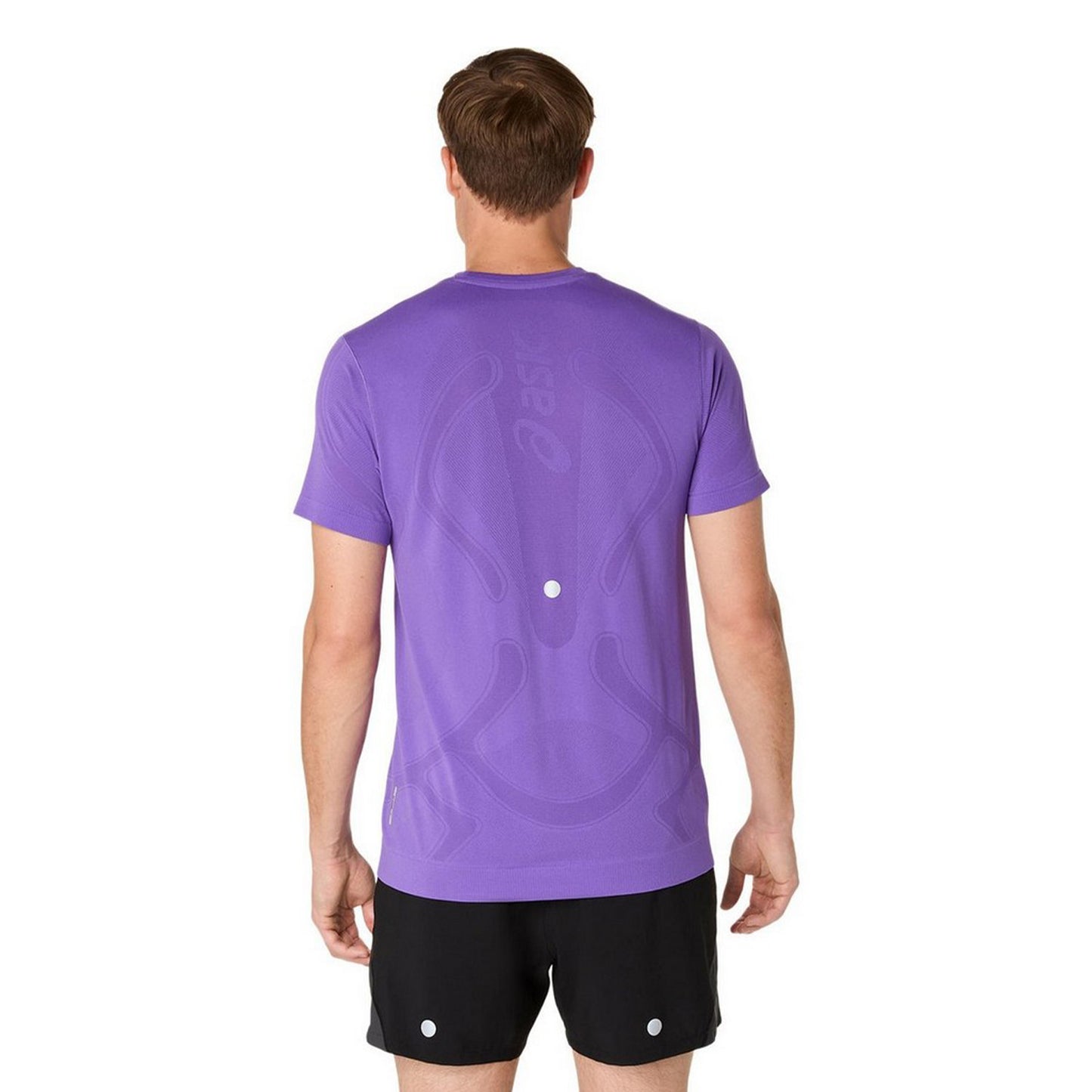 Purple - Back - Asics Mens Vented Regular Short-Sleeved Top