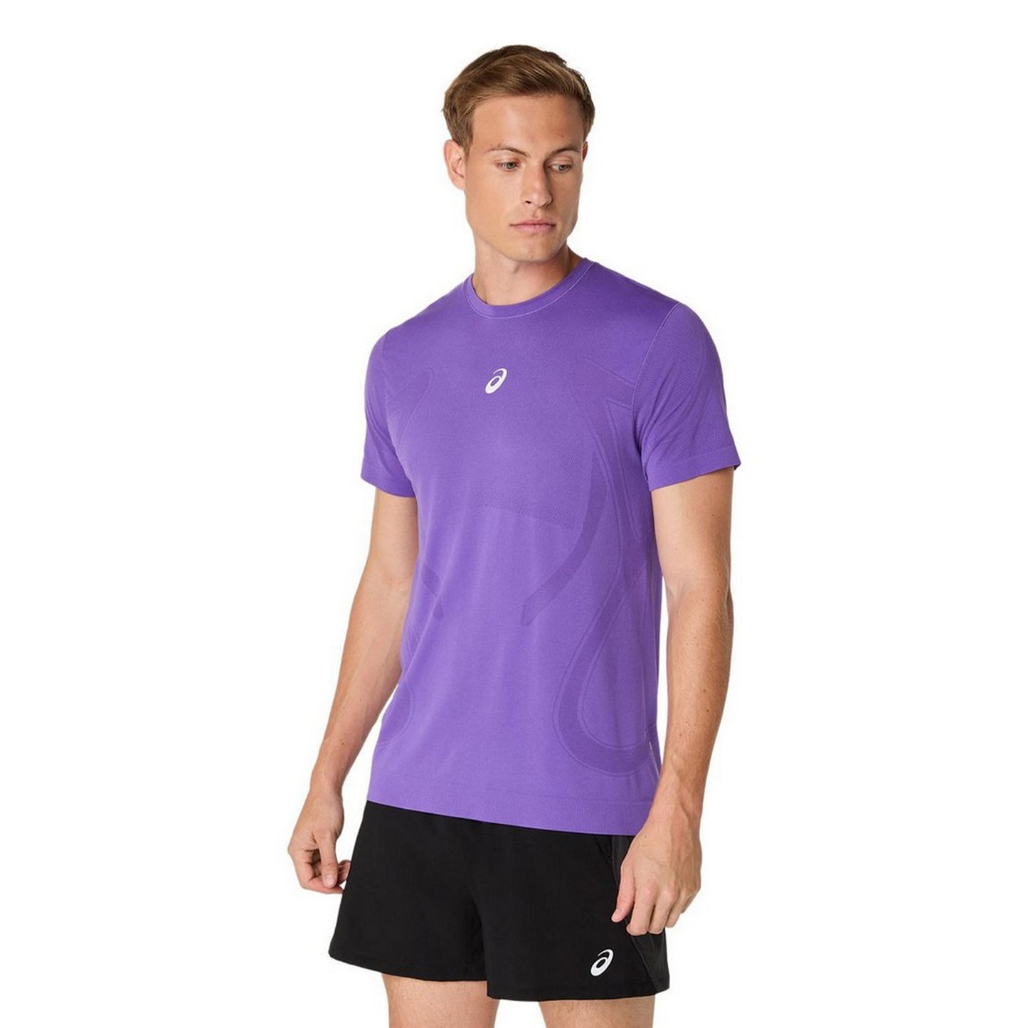 Purple - Side - Asics Mens Vented Regular Short-Sleeved Top
