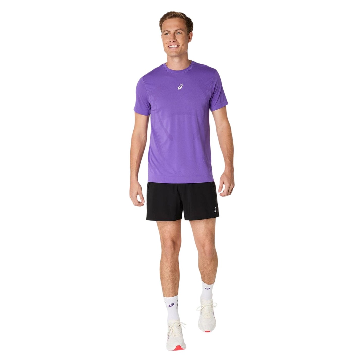 Purple - Lifestyle - Asics Mens Vented Regular Short-Sleeved Top