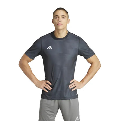 Black-Grey - Side - Adidas Mens 24 Logo Reversible Regular T-Shirt