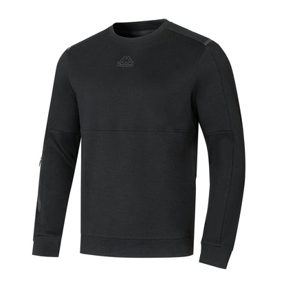Black - Side - Kappa Mens Teddy Fleece Sweatshirt