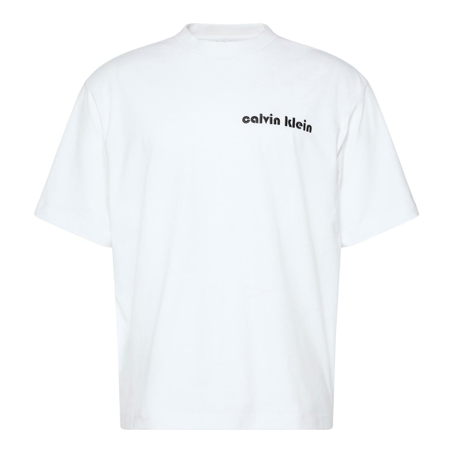 Brilliant White - Front - Calvin Klein Mens Jeans Bubble Regular T-Shirt
