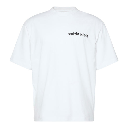 Brilliant White - Front - Calvin Klein Mens Jeans Bubble Regular T-Shirt