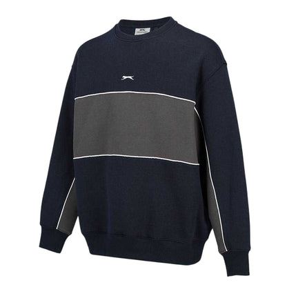 Navy-Smoke - Side - Slazenger Mens Fleece Crew Neck Sweatshirt