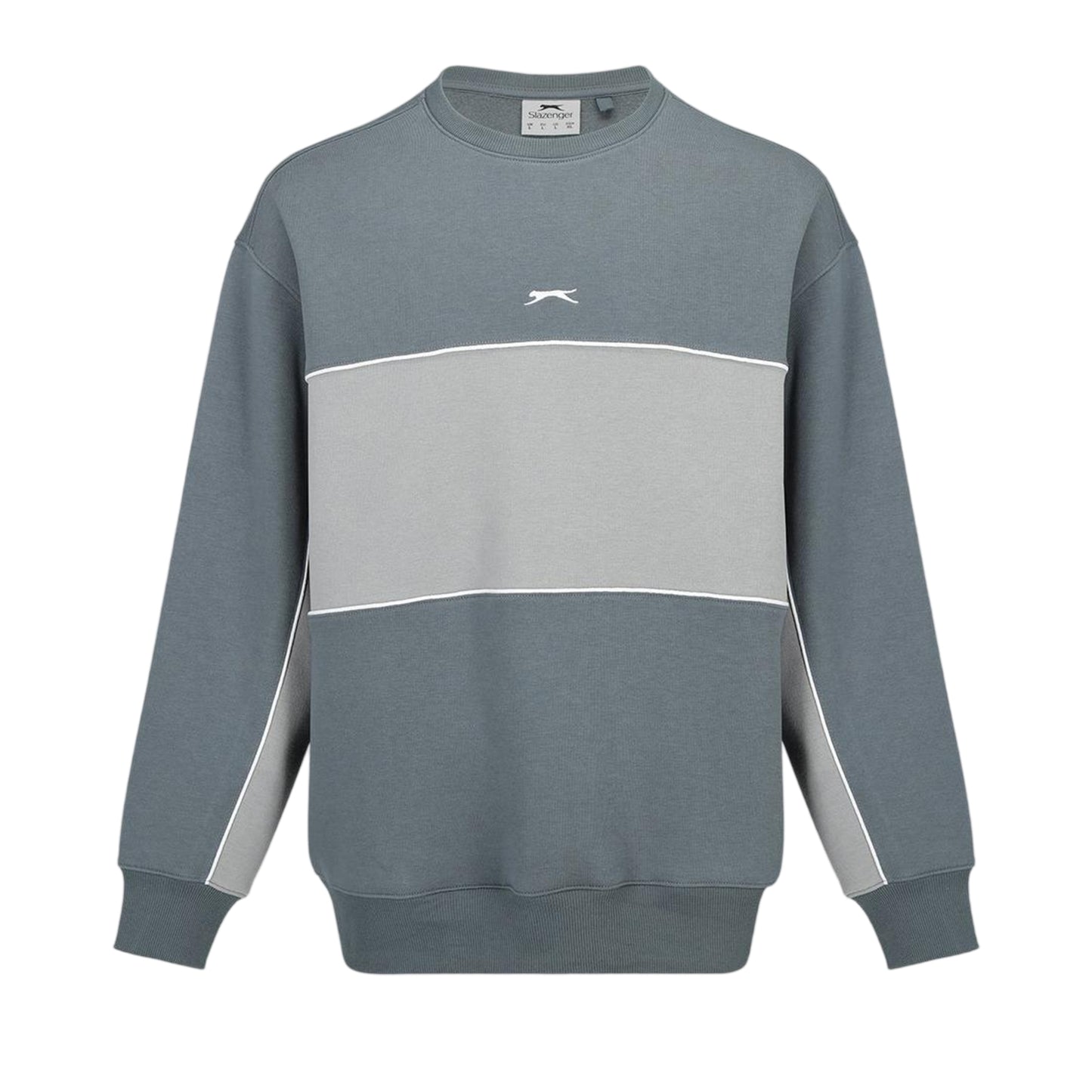 Slate-Grey - Front - Slazenger Mens Fleece Crew Neck Sweatshirt