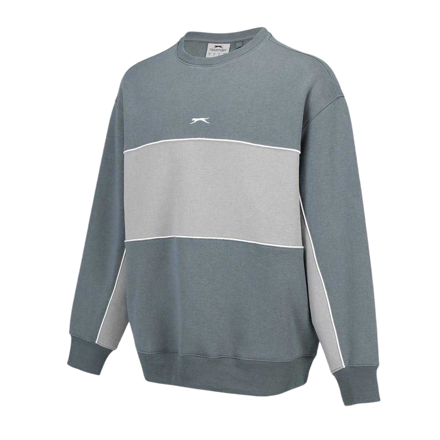 Slate-Grey - Side - Slazenger Mens Fleece Crew Neck Sweatshirt