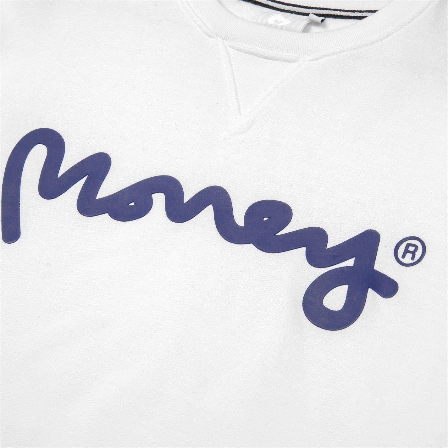 White - Side - Money Unisex Adult Ape Knitted Logo Long-Sleeved Sweatshirt