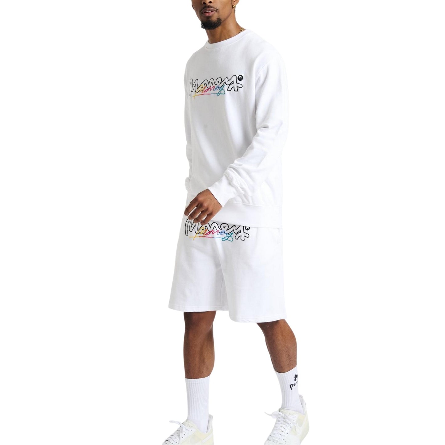 White - Back - Money Mens Chop Vice Crew Neck Sweatshirt