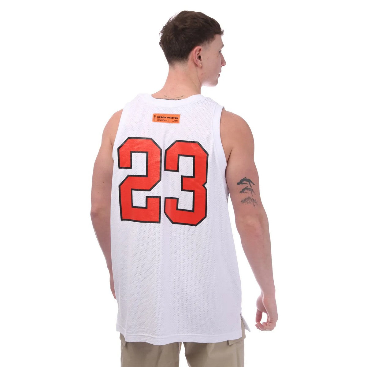 White-Red - Back - Heron Preston Mens 23 Tank Top