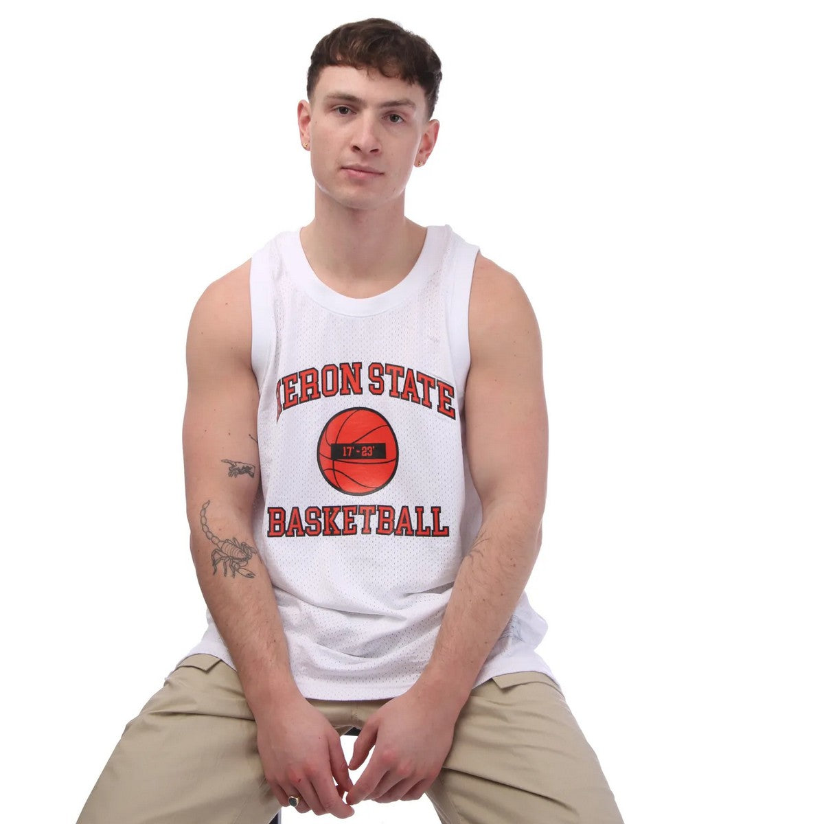 White-Red - Lifestyle - Heron Preston Mens 23 Tank Top
