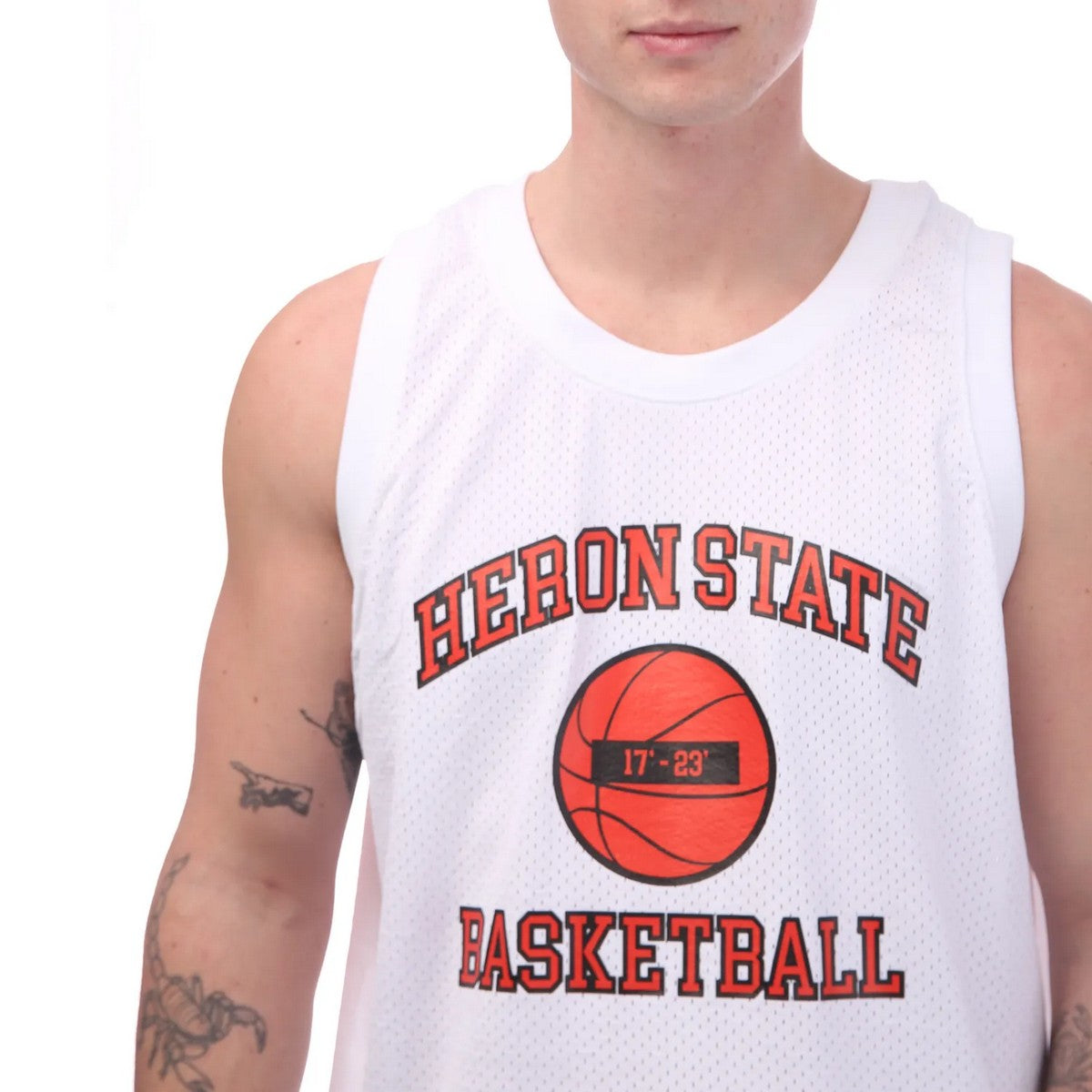 White-Red - Side - Heron Preston Mens 23 Tank Top