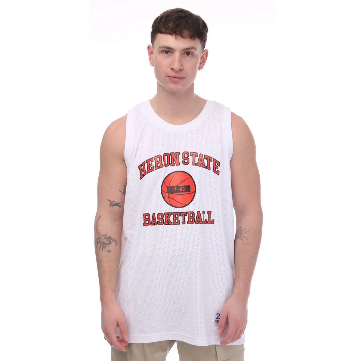 White-Red - Front - Heron Preston Mens 23 Tank Top