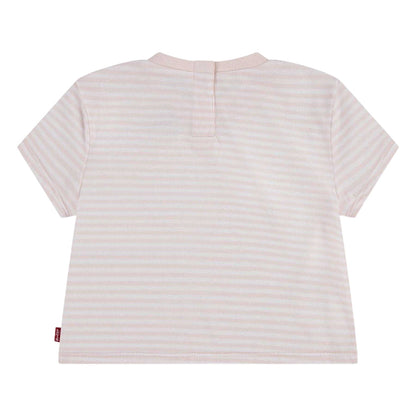 Pink - Back - Levis Childrens-Kids Striped Regular T-Shirt