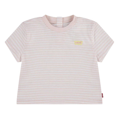 Pink - Front - Levis Childrens-Kids Striped Regular T-Shirt