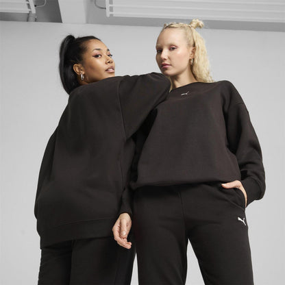 Black - Side - Puma Womens-Ladies Oversized Sweatshirt