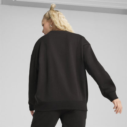 Black - Pack Shot - Puma Womens-Ladies Oversized Sweatshirt