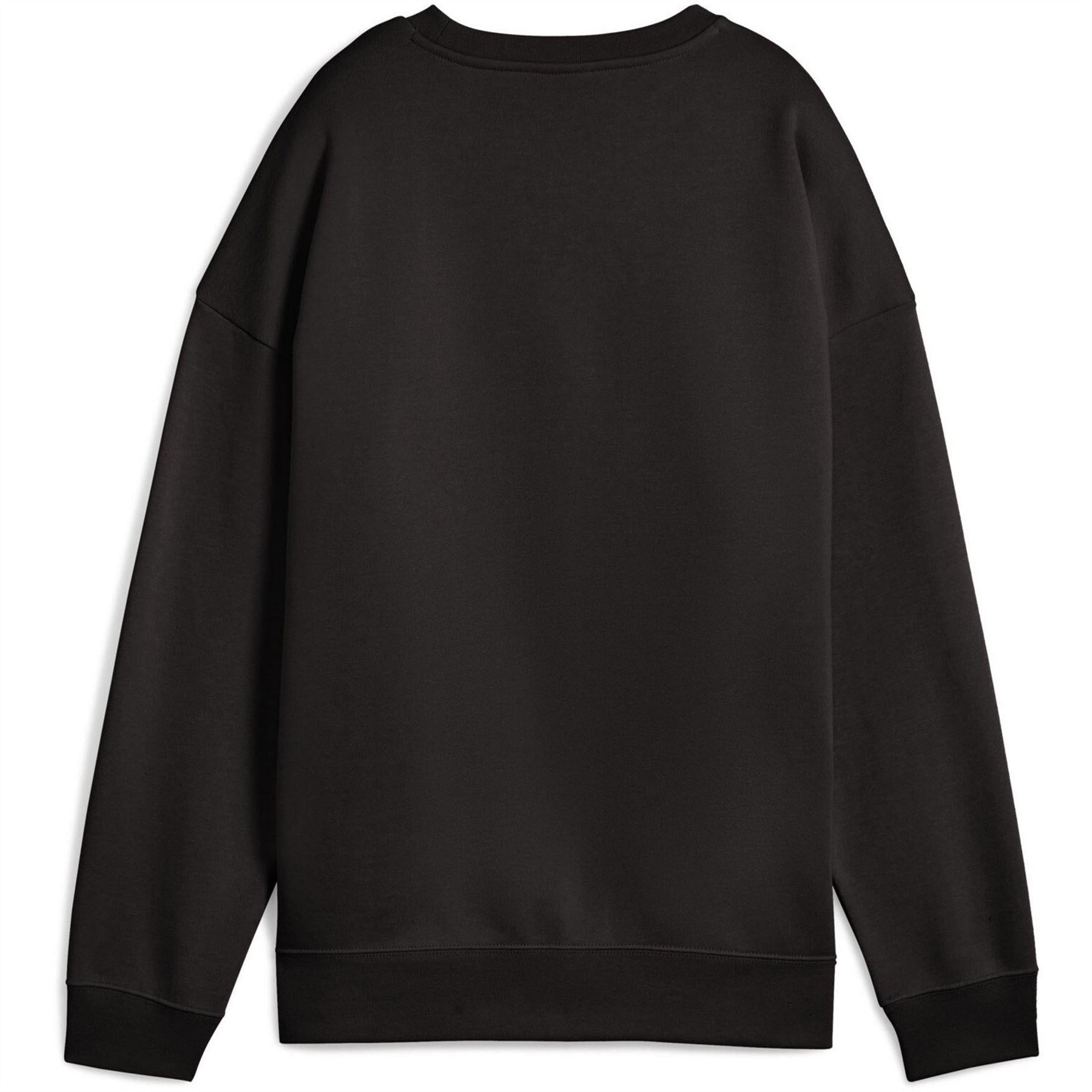 Black - Close up - Puma Womens-Ladies Oversized Sweatshirt
