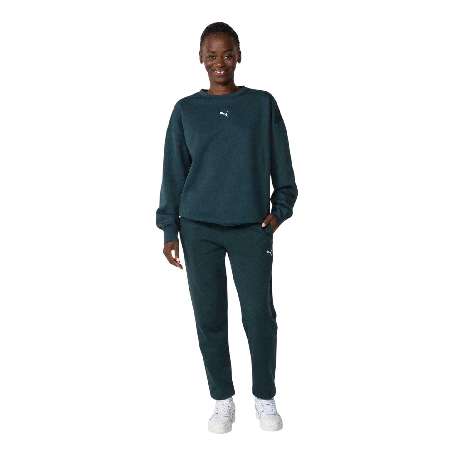Green - Side - Puma Womens-Ladies Oversized Sweatshirt