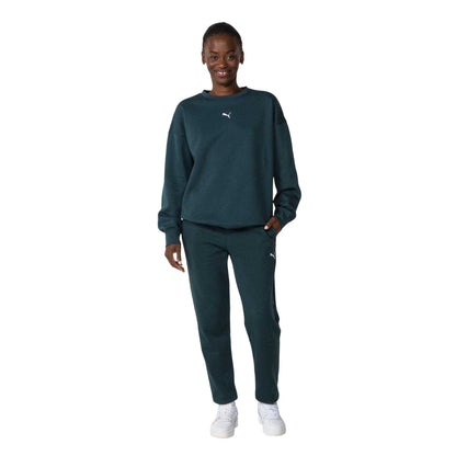 Green - Side - Puma Womens-Ladies Oversized Sweatshirt