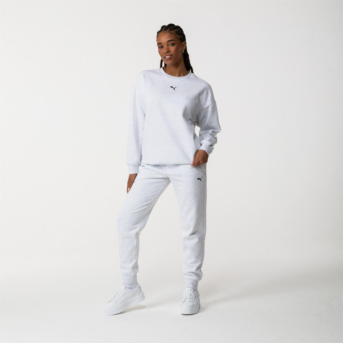 Ice Grey Marl - Pack Shot - Puma Womens-Ladies Oversized Sweatshirt