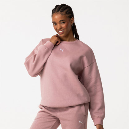 Mauve - Front - Puma Womens-Ladies Oversized Sweatshirt