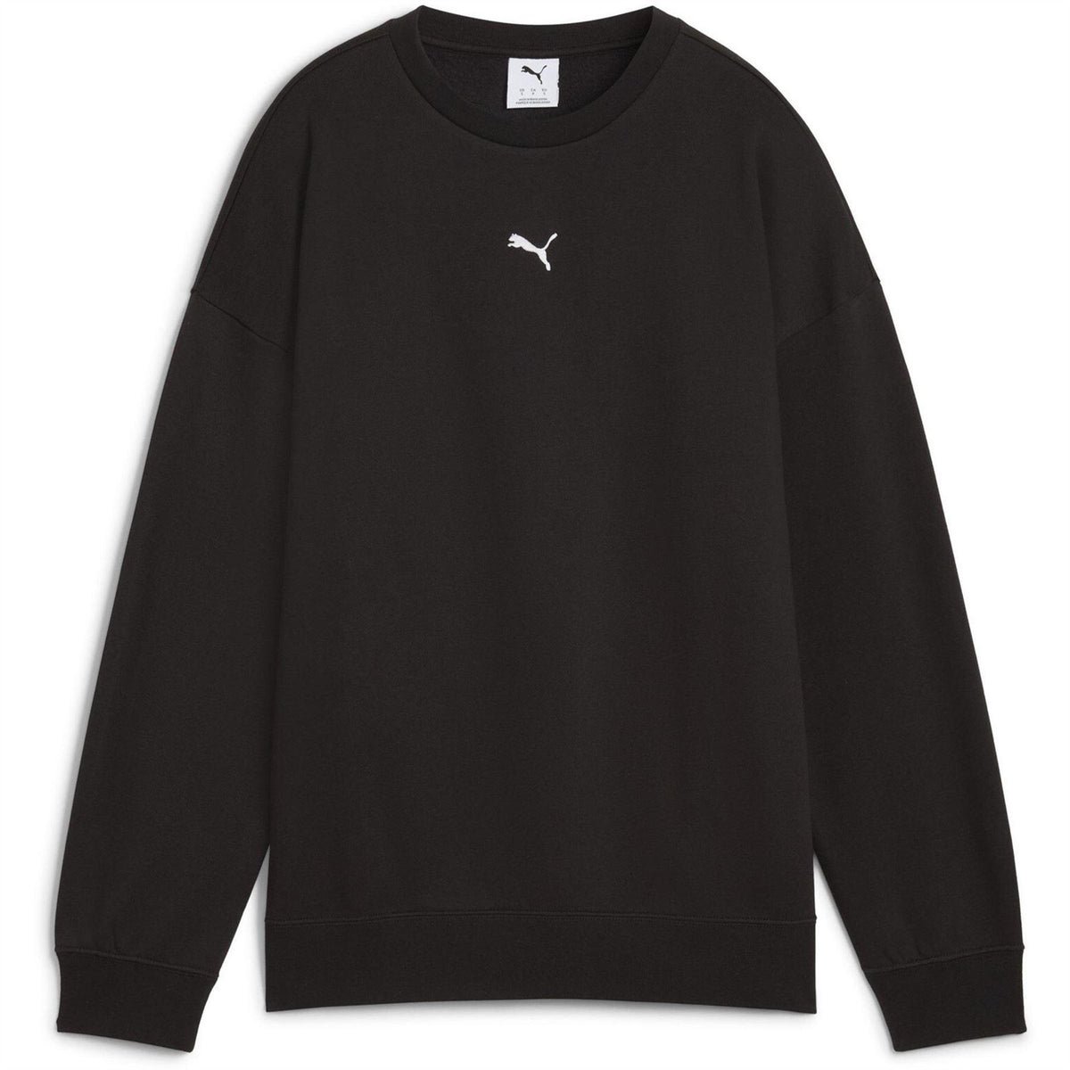 Black - Front - Puma Womens-Ladies Oversized Sweatshirt