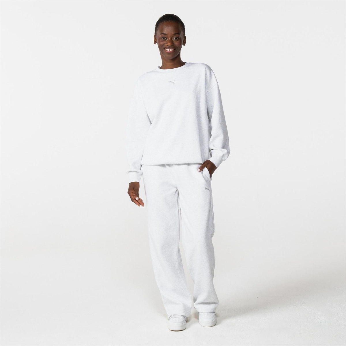 Ice Grey - Lifestyle - Puma Womens-Ladies Oversized Sweatshirt