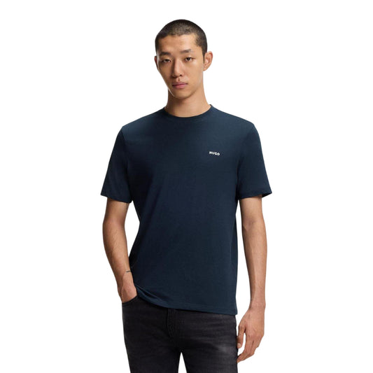Dark Blue - Front - Hugo Mens Chest Logo Regular T-Shirt