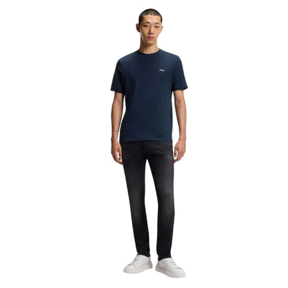 Dark Blue - Side - Hugo Mens Chest Logo Regular T-Shirt