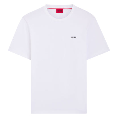 White - Front - Hugo Mens Chest Logo Regular T-Shirt