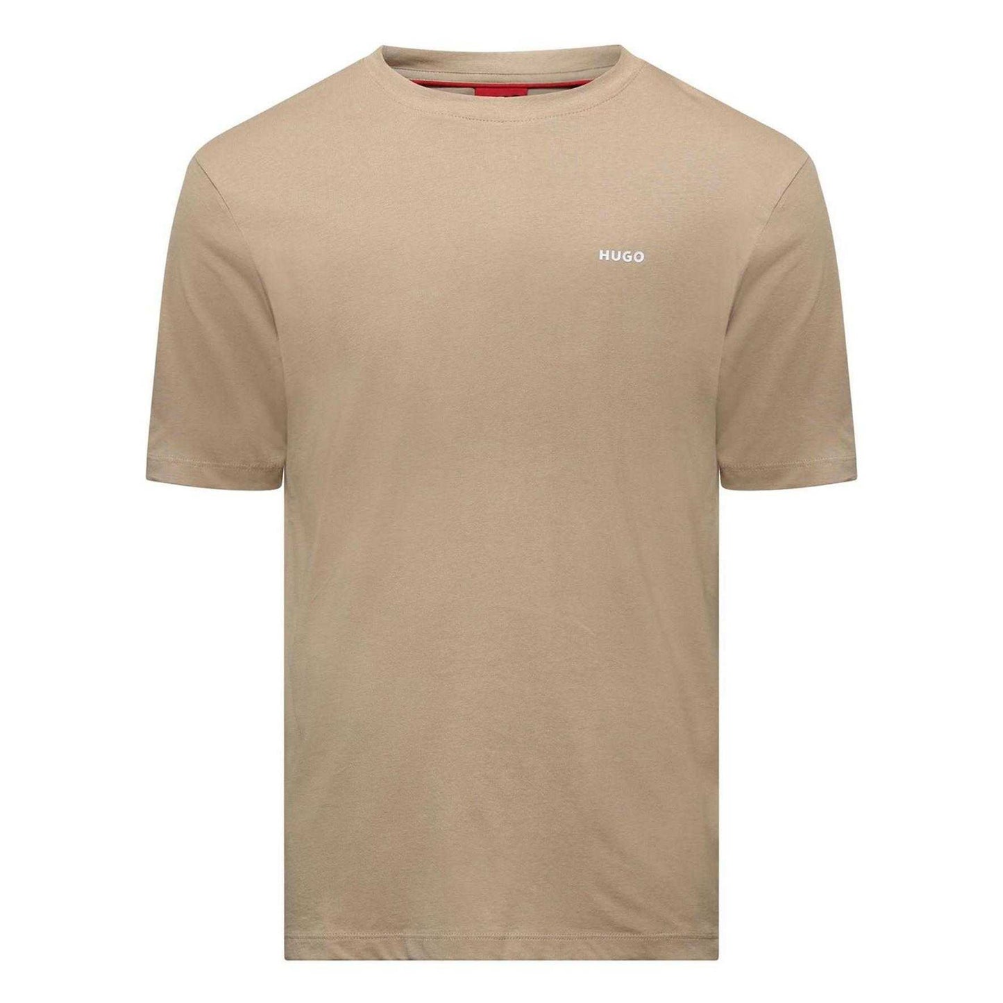 Beige - Front - Hugo Mens Chest Logo Regular T-Shirt