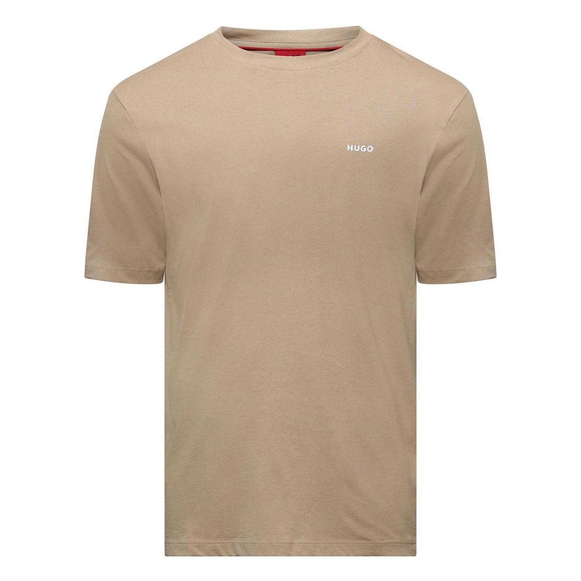 Beige - Front - Hugo Mens Chest Logo Regular T-Shirt