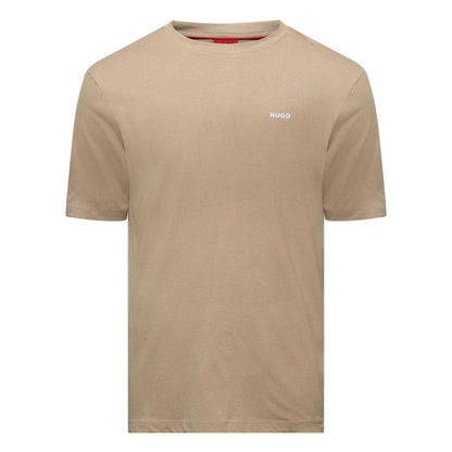 Beige - Front - Hugo Mens Chest Logo Regular T-Shirt