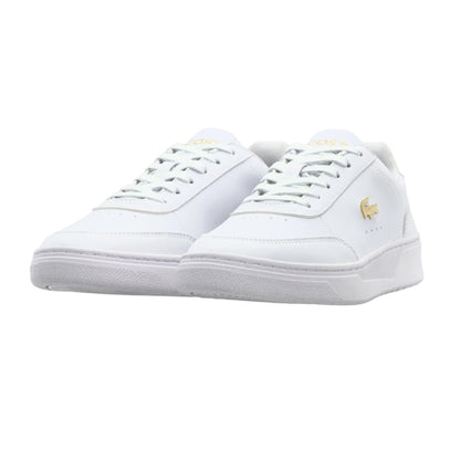 White-Gold - Pack Shot - Lacoste Womens-Ladies Court Pro Trainers