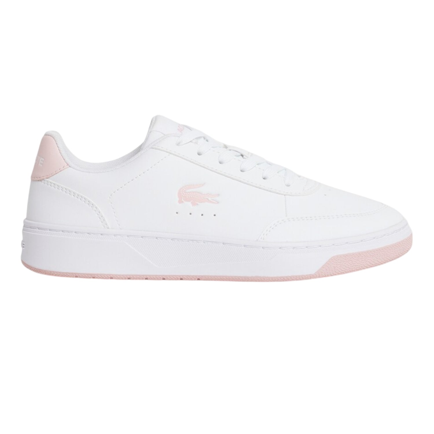 White-Pink - Front - Lacoste Womens-Ladies Court Pro Trainers